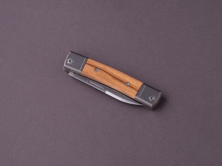 lionSTEEL - Folding Knife - bestMAN - Drop Point - 71mm - M390 - Slip Joint - OIive Wood
