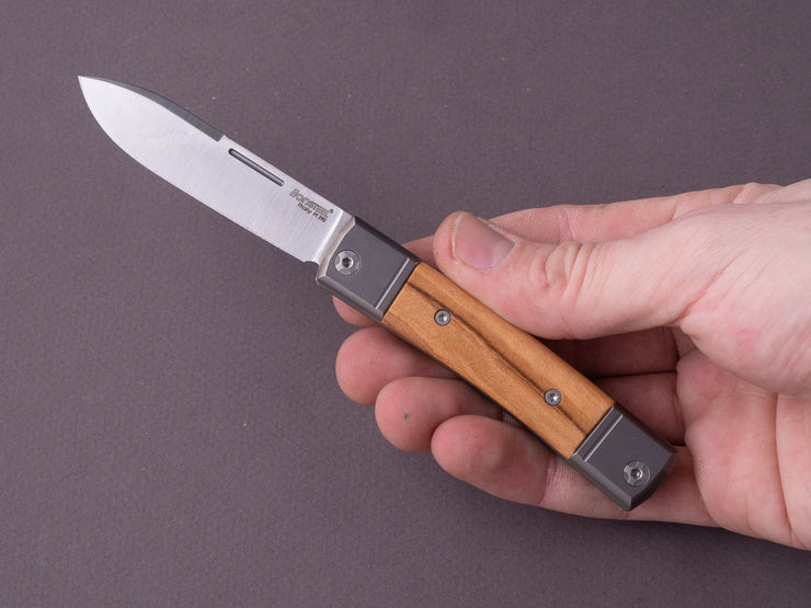 lionSTEEL - Folding Knife - bestMAN - Drop Point - 71mm - M390 - Slip Joint - OIive Wood