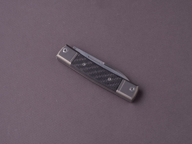 lionSTEEL - Folding Knife - bestMAN - Drop Point - 71mm - M390 - Slip Joint - Carbon Fiber