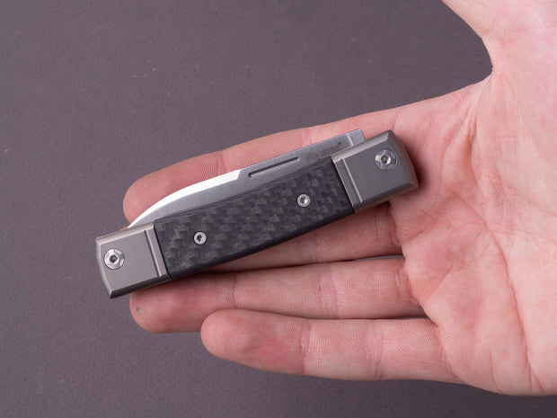 lionSTEEL - Folding Knife - bestMAN - Drop Point - 71mm - M390 - Slip Joint - Carbon Fiber