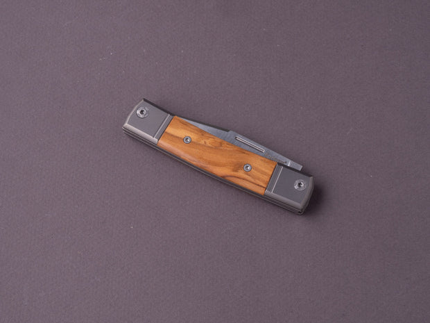 lionSTEEL - Folding Knife - bestMAN - Clip Point - 71mm - M390 - Slip Joint - Olive Wood