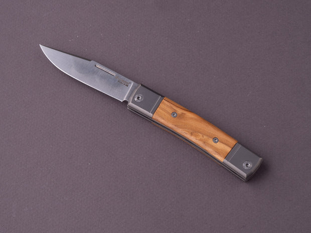 lionSTEEL - Folding Knife - bestMAN - Clip Point - 71mm - M390 - Slip Joint - Olive Wood