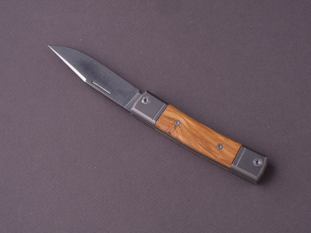 lionSTEEL - Folding Knife - bestMAN - Clip Point - 71mm - M390 - Slip Joint - Olive Wood