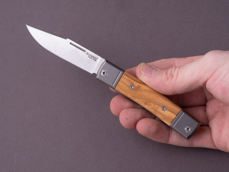 lionSTEEL - Folding Knife - bestMAN - Clip Point - 71mm - M390 - Slip Joint - Olive Wood