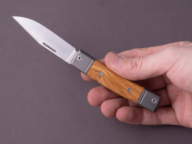 lionSTEEL - Folding Knife - bestMAN - Clip Point - 71mm - M390 - Slip Joint - Olive Wood