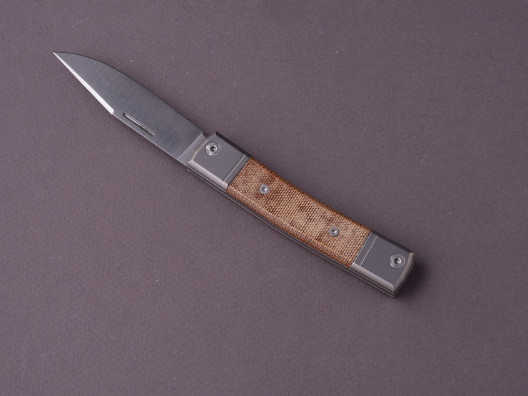 lionSTEEL - Folding Knife - bestMAN - Clip Point - 71mm - M390 - Slip Joint - Canvas Micarta