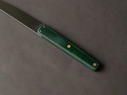 Florentine Kitchen Knives - Steak/Table - Kedma - Satin Stainless Steel - Scaled Green Micarta Handle - Set of 2