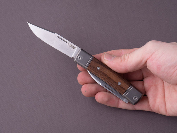 lionSTEEL - Folding Knife - bestMAN - Dual Blade - 71mm - M390 - Slip Joint - Santos Mahogany