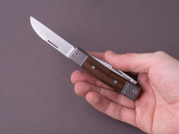 lionSTEEL - Folding Knife - bestMAN - Dual Blade - 71mm - M390 - Slip Joint - Santos Mahogany