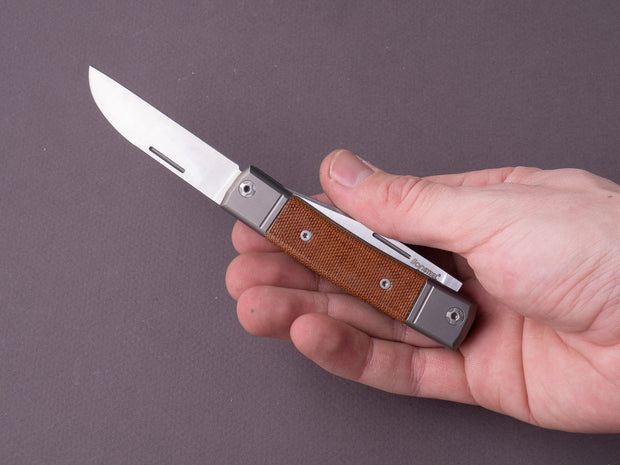 lionSTEEL - Folding Knife - bestMAN - Dual Blade - 71mm - M390 - Slip Joint - Canvas Micarta