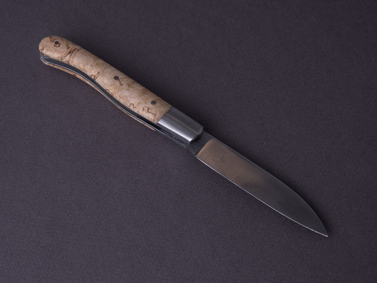 Fontenille-Pataud - Aurillac Shepard's - 110mm Folding Knife - Spring System - Curly Birch