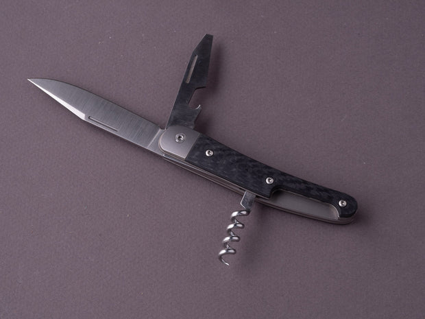 lionSTEEL - Folding Knife - Jack 3 Piece - 77mm - M390 - Slip Joint - Carbon Fiber