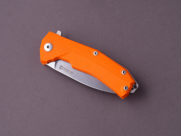 lionSTEEL - Folding Knife - KUR - 87mm - Sleipner - Liner Lock - Orange G10 - Stonewashed