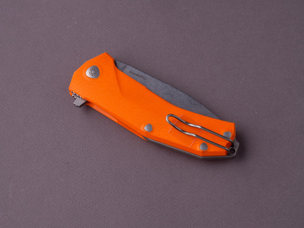 lionSTEEL - Folding Knife - KUR - 87mm - Sleipner - Liner Lock - Orange G10 - Stonewashed