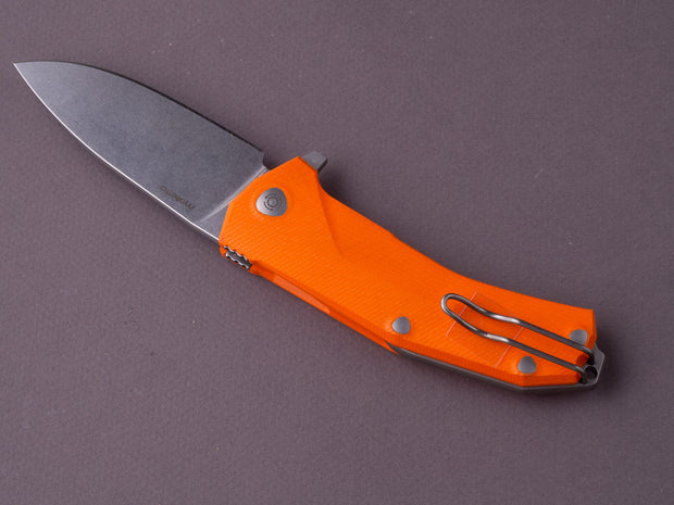 lionSTEEL - Folding Knife - KUR - 87mm - Sleipner - Liner Lock - Orange G10 - Stonewashed