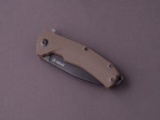 lionSTEEL - Folding Knife - KUR - 87mm - Sleipner - Liner Lock - Brown G10 - Stone Washed Black MilSpec