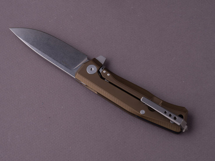 lionSTEEL - Folding Knife - MYTO - 83mm - MYTO - M390 - Frame Lock - Green Aluminum - Stonewashed