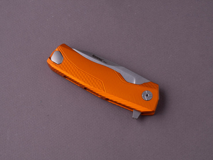 lionSTEEL - SOLID Folding Knife - Frame Lock - ROK - M390 - 85mm - Orange Aluminum