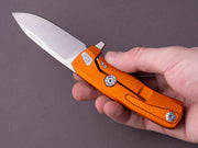 lionSTEEL - SOLID Folding Knife - ROK - M390 - 85mm - Frame Lock - Orange Aluminum - H. WAYL Clip