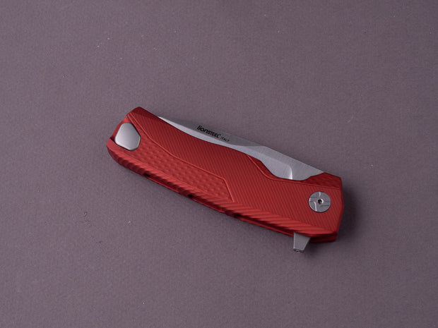 lionSTEEL - SOLID Folding Knife - ROK - 85mm - M390 - Frame Lock - Red Aluminum - Red HAWY.L Clip