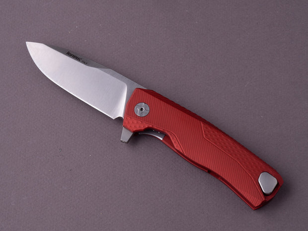 lionSTEEL - SOLID Folding Knife - ROK - 85mm - M390 - Frame Lock - Red Aluminum - Red HAWY.L Clip