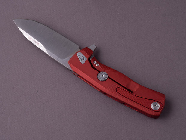 lionSTEEL - SOLID Folding Knife - ROK - 85mm - M390 - Frame Lock - Red Aluminum - Red HAWY.L Clip