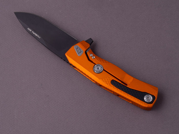 lionSTEEL - SOLID Folding Knife - Frame Lock - ROK - M390 - 85mm - Orange Aluminum - Black MilSpec