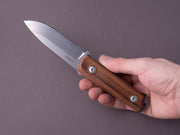 lionSTEEL - Fixed Blade - B41 - 100mm - Sleipner - Santos Mahogany Handle - Stonewashed - Leather Sheath