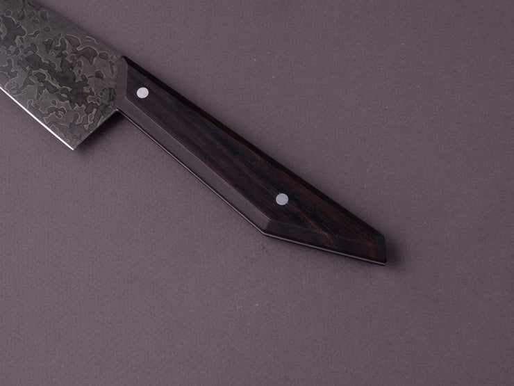 Full Circle Craftworks - Vintage Carbon - Stormcloud Patina - 5.5" Utility - Macassar Ebony Handle - w/ FREE Wooden Cutting Board!