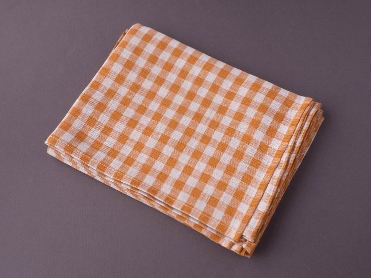 Fog Linen - Linen Kitchen Cloth - Rachael (Orange + White Check)