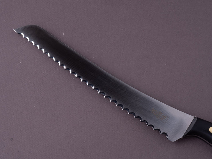 Windmühlenmesser - KB2 - Dual Sided Serrations - Stainless - 215mm Bread Knife - POM Handle