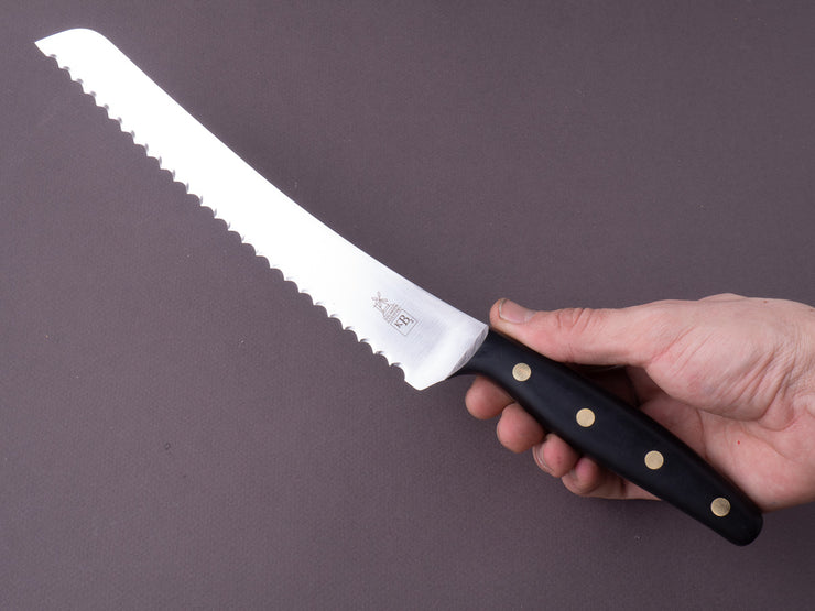 Windmühlenmesser - KB2 - Dual Sided Serrations - Stainless - 215mm Bread Knife - POM Handle
