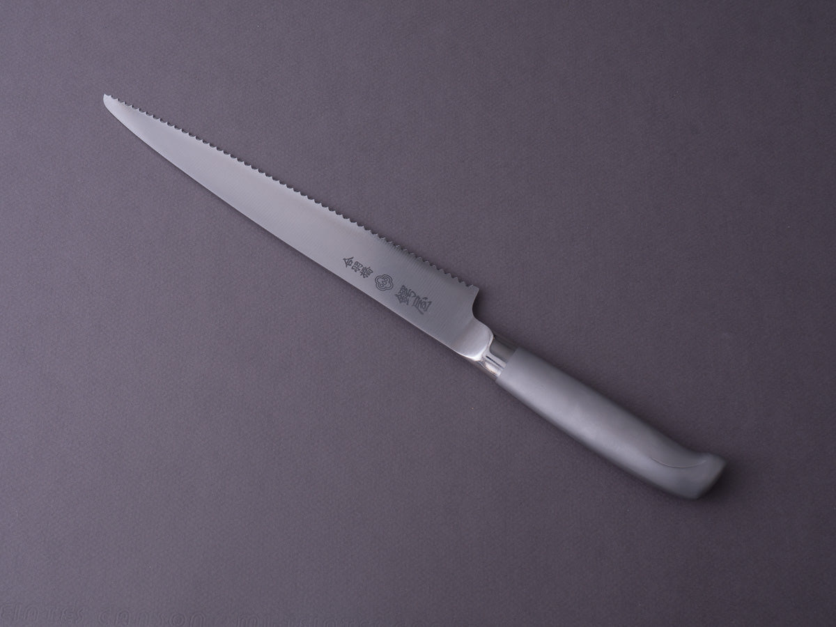 Molybdenum Steel Serrated Steak Knife with Wood Handle 230mm