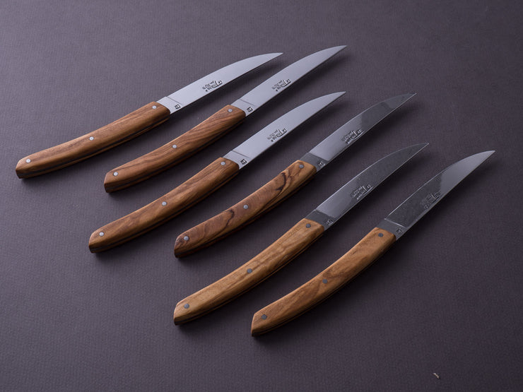 BJB Thiers - Steak Knives - Olivewood - Mirror Polish - Set of 6