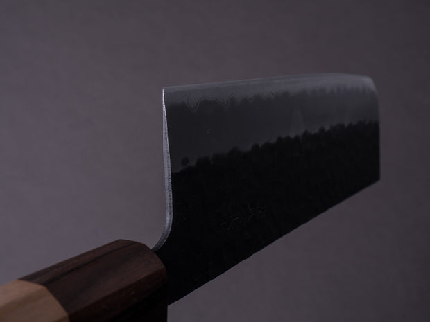 Hitohira - Futana - Super Blue - Kurouchi Tsuchime - 165mm Nakiri - Cherry Handle