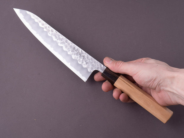 Hitohira - Futana - White #2 - Migaki Tsuchime - 210mm Gyuto - Cherry Handle