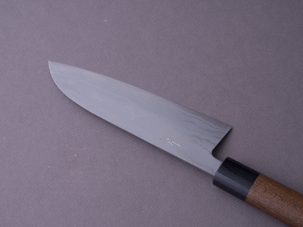 Hitohira - GR - Blue #2 - Damascus - 165mm - Santoku - Rosewood Handle