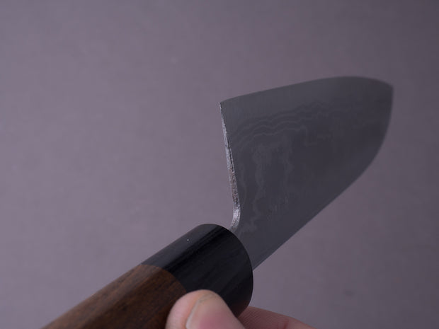 Hitohira - GR - Blue #2 - Damascus - 165mm - Santoku - Rosewood Handle