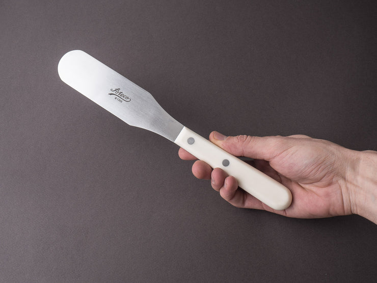 Ateco - Pastry Spatula - Straight 6" - Rounded Tip - White Handle