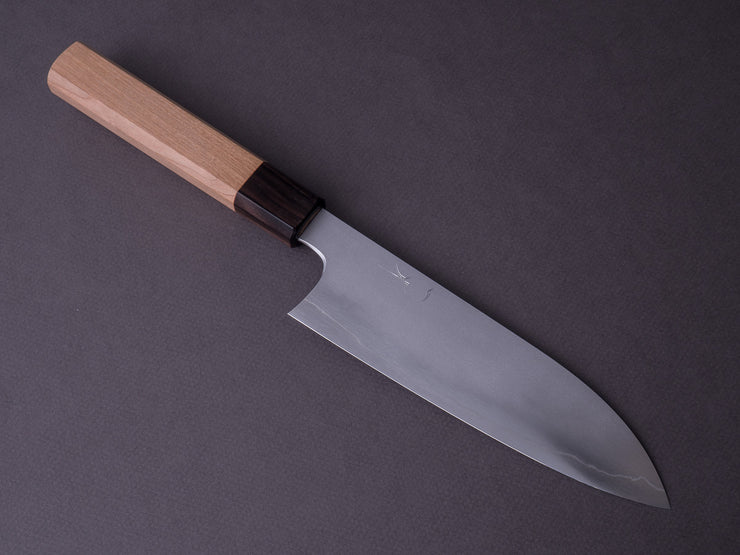 Hitohira - Kikuchiyo x Yohei - Ginsan - Kasumi - 180mm Santoku - Cherry Wood Handle