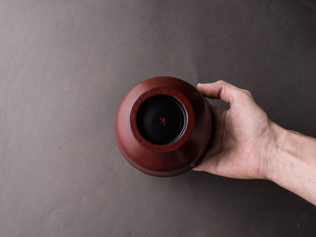 Komon - Tomoaki Nakano - Hazori-owan (Large Wing Bowl) - Red Urushi Lacquer