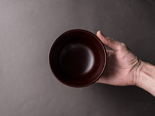 Komon - Tomoaki Nakano - Hazori-owan (Large Wing Bowl) - Black Urushi Lacquer