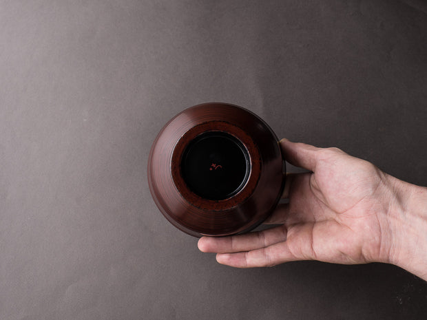 Komon - Tomoaki Nakano - Hazori-owan (Large Wing Bowl) - Black Urushi Lacquer