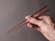 Komon - Tomoaki Nakano - Hoso-Bashi (Thin Chopsticks) - Red Urushi Lacquer