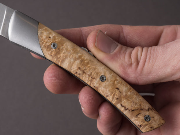 Coutellerie Chambriard - Le Thiers "Mi-Jo" - Folding Knife - Birch Wood Handle - Button Lock