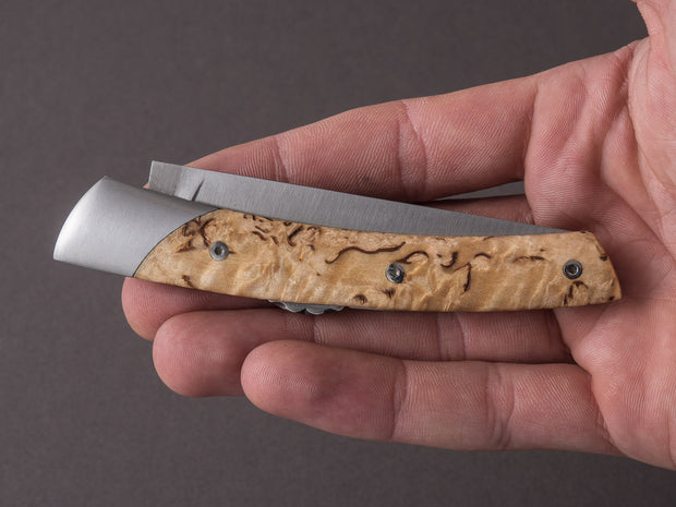 Coutellerie Chambriard - Le Thiers "Mi-Jo" - Folding Knife - Birch Wood Handle - Button Lock