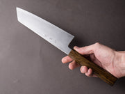 Sakai Kikumori - Asagiri - White #2 Stainless Clad - Kasumi - 225 Kiritsuke Gyuto - Black Lacquered Oak Handle