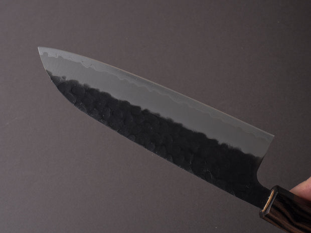 Hitohira - Futana - Super Blue - Kurouchi Tsuchime - 170mm Santoku - Cherry Wood Handle