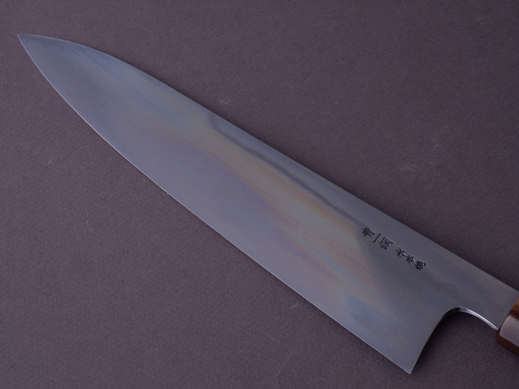 Hitohira - Togashi x Yohei - Blue #1 - Mizu Honyaki - 240mm Gyuto - Kurokaki Persimmon Handle - #019