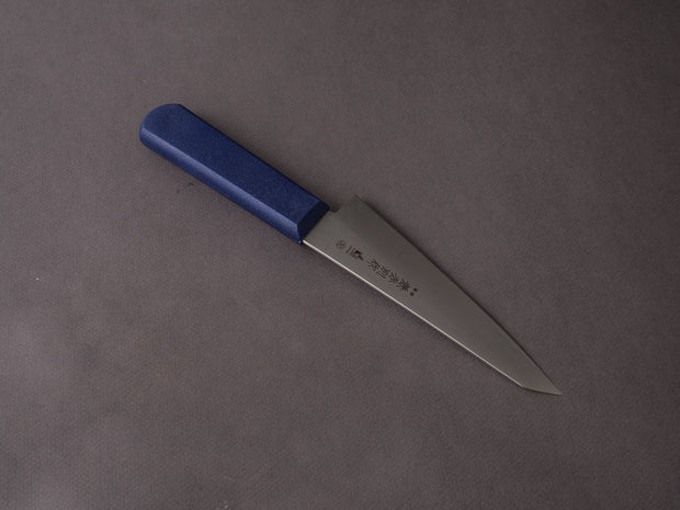 Kanehide - Bessaku - Stainless - Left-Handed - Honesuki Kaku - 150mm - Blue Elastomer Handle